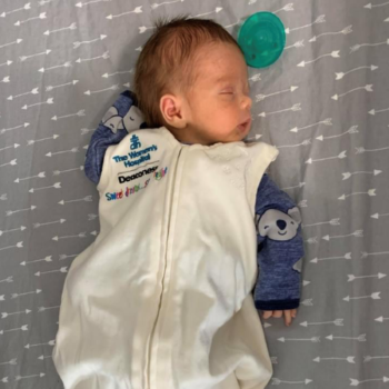 image of a baby sleeping safely