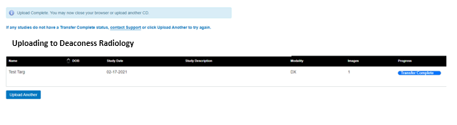 Uploading to Deaconess Radiology - Choose Folder